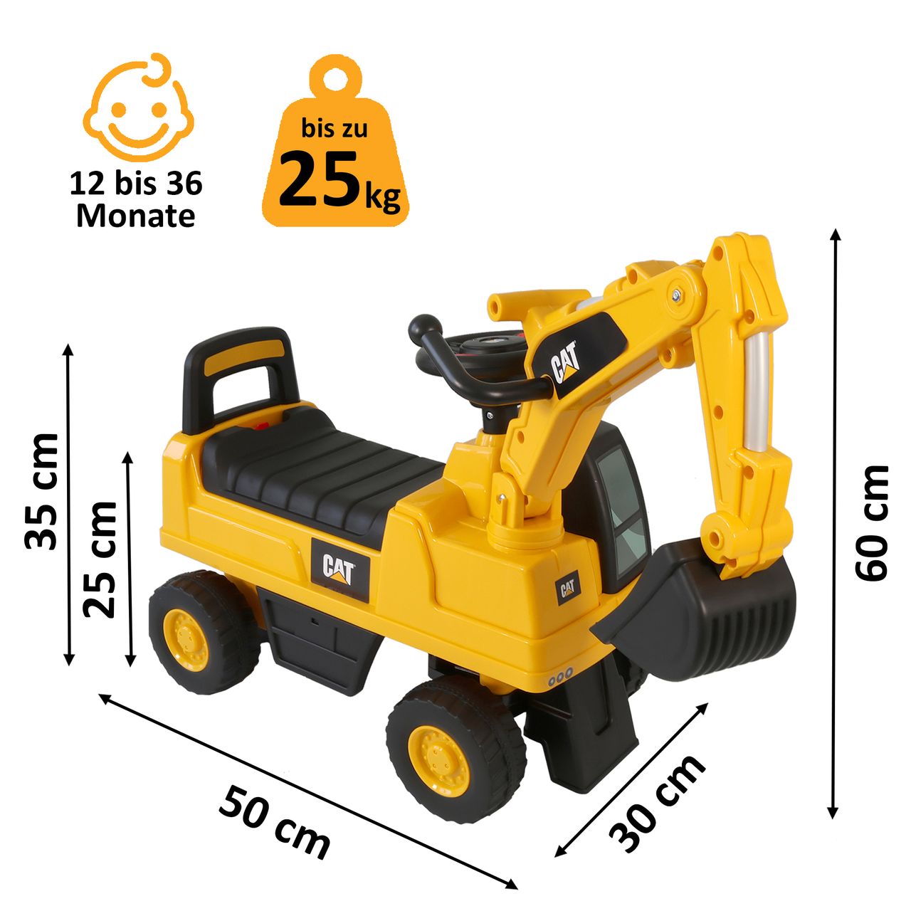 Lemodo Rutschauto Kinderbagger, Bagger zum draufsitzen