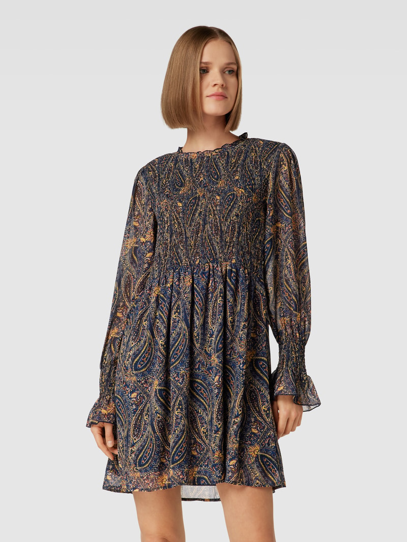 Minikleid mit Allover-Muster in marineblau