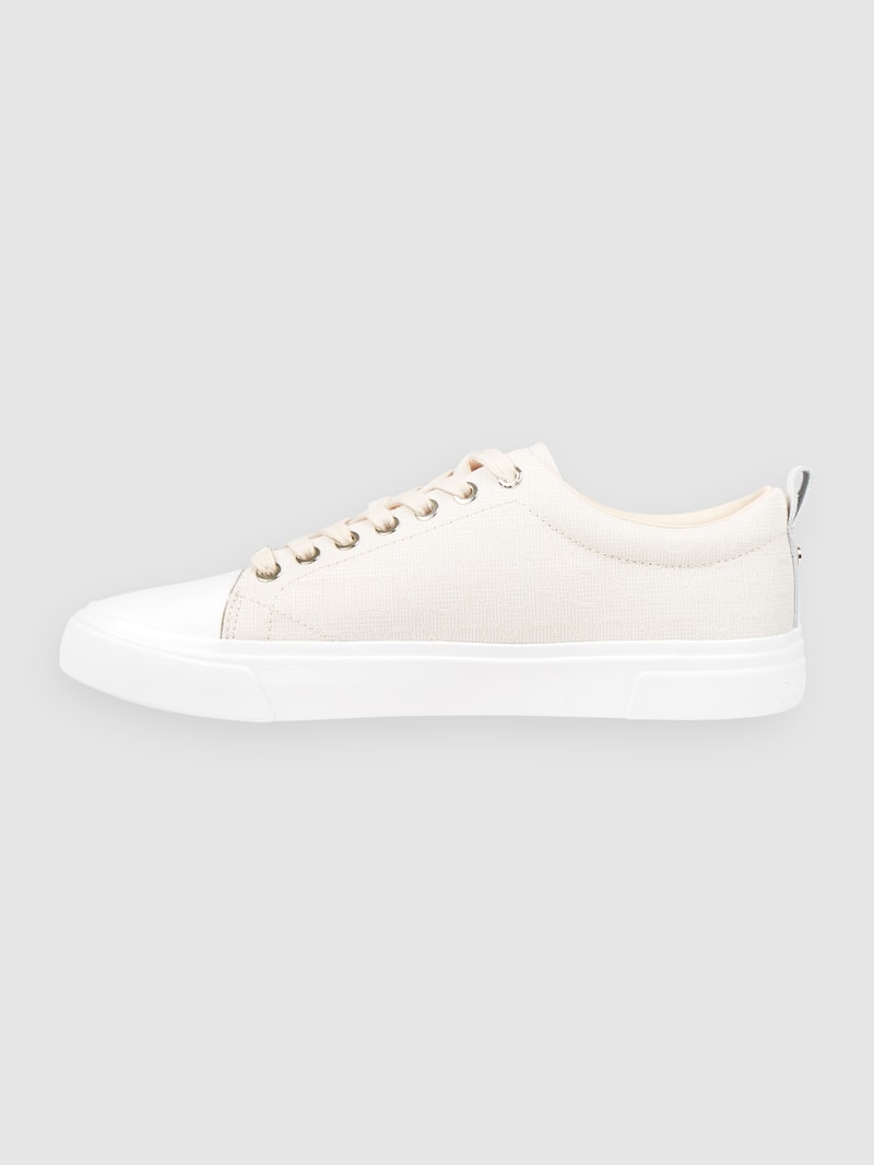 Sneaker mit Logo-Muster in beige