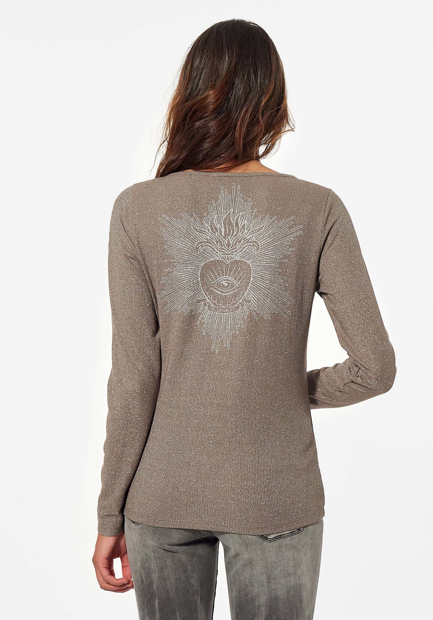 FERGY  T-shirt pailleté kaki Femme