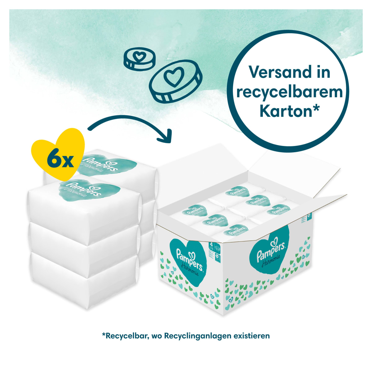 Windeln Harmonie Gr.4 Maxi (9-14 kg), Monatsbox, 174 St
