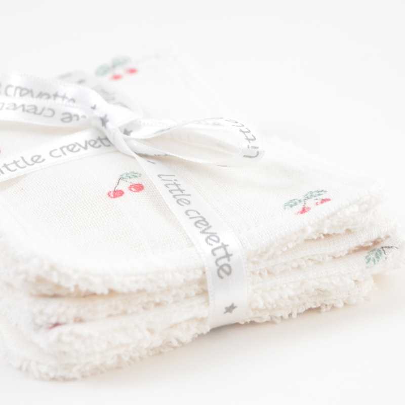 Lot de 12 lingettes lavables Cerise
