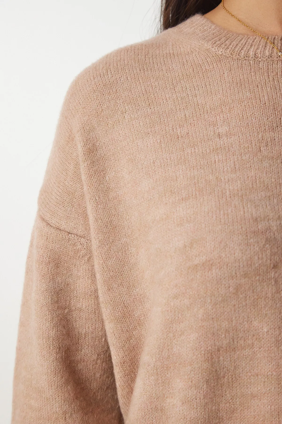 Happiness İstanbul  Damen-Sweatshirt „Open Biscuit“ in Übergröße, Strick, PN00054