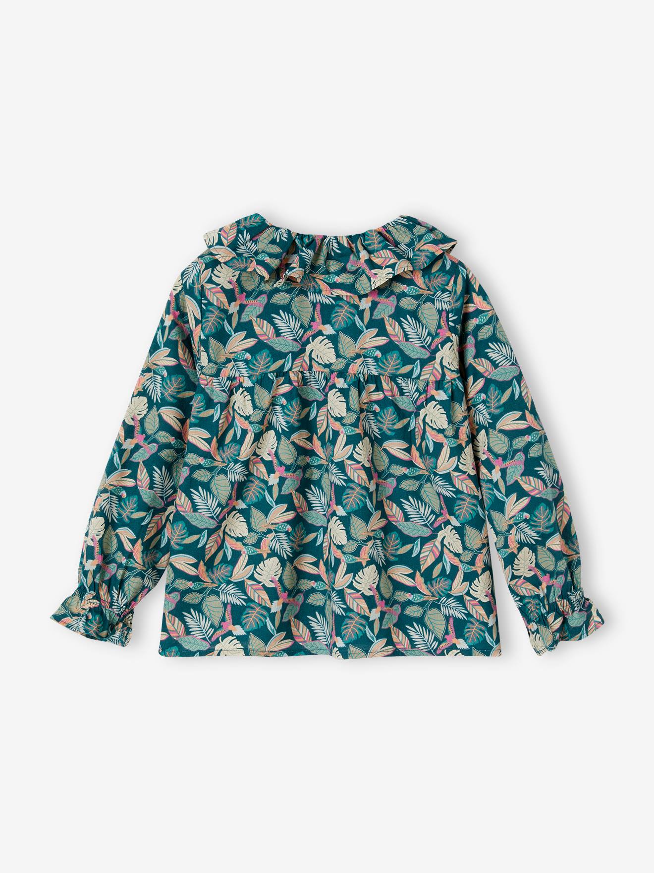 Vertbaudet Mädchen Bluse mit Blumen - pfirsich