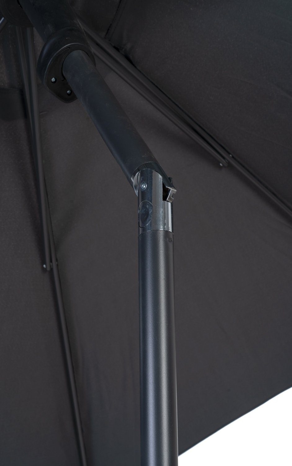 doppler® Sonnenschirm DERBY, Schwarz, Ø 270 cm, Aluminium, Neigbar, Polyesterschirm, ohne Schirmständer
