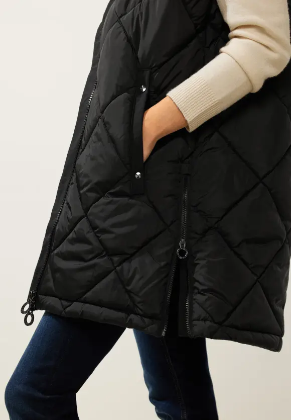 Street One Long Steppweste mit Zipper