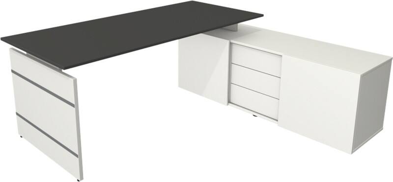 Kerkmann 11446212 Schreibtisch Form 4 L-Förmig Weiß 1950 x 1770 x 740 mm