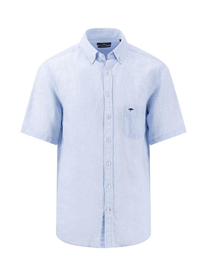 FYNCH-HATTON Leinen-Hemd - Regular fit - in Hellblau günstig kaufen