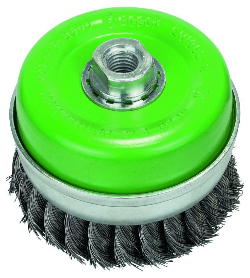 Perie de sârmă Bosch Blue Accessories 2608622105, 100 mm, împletită din oțel inoxidabil, M14