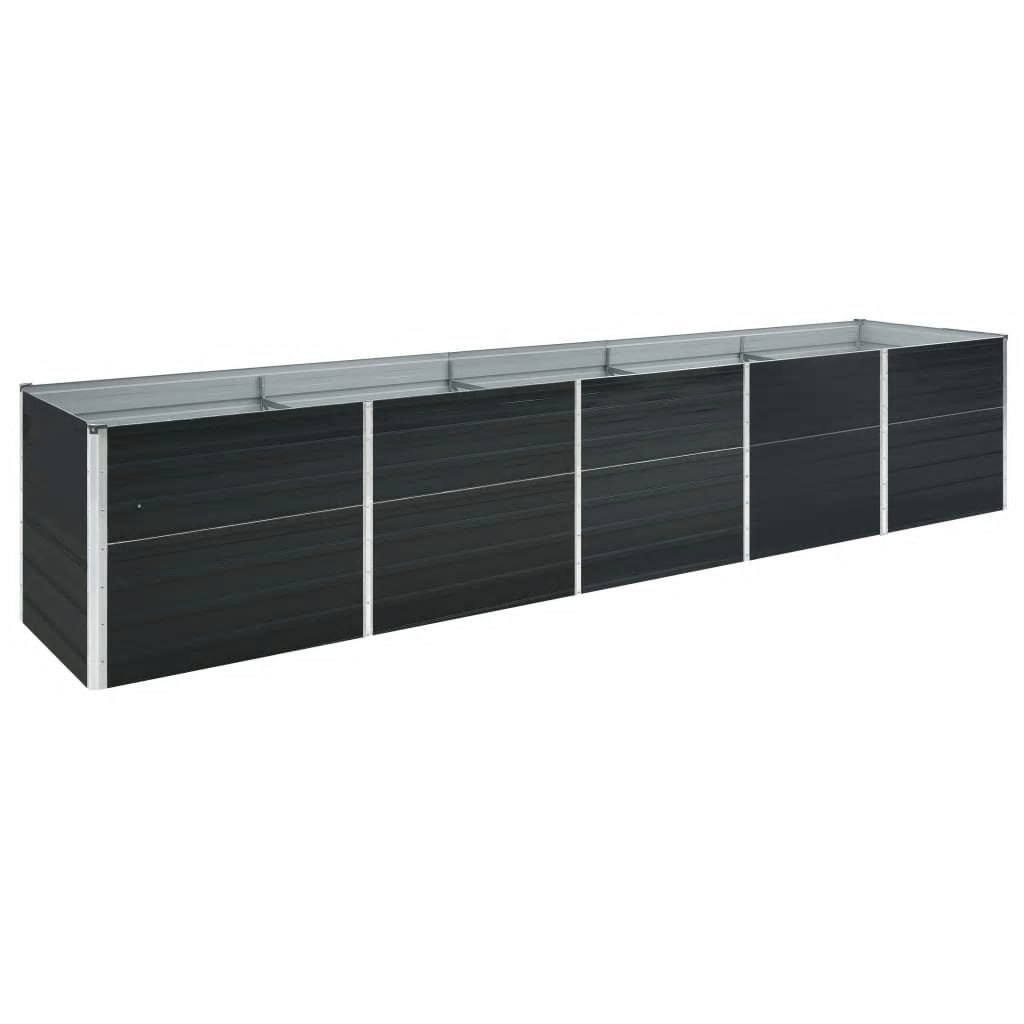 vidaXL Hochbeet Hochbeet,Garten-Hochbeet Verzinkter Stahl 400x80x45 cm Anthrazit