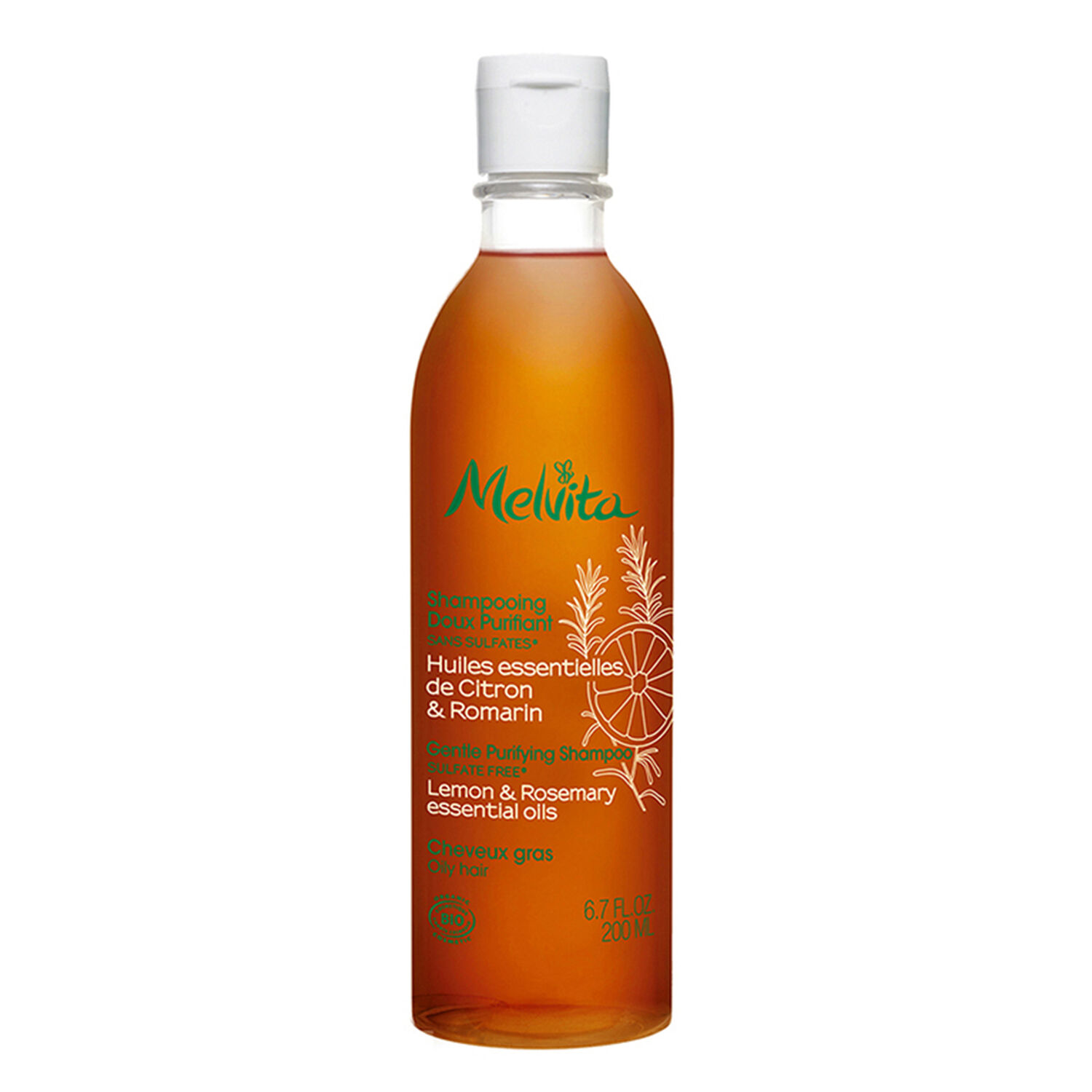 Melvita Shampooing Doux Purifiant Huiles Essentiellles Citron & Romarin