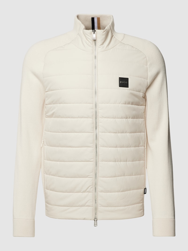 Strickjacke mit Zweiwege-Reißverschluss Modell 'Medesimo' in offwhite