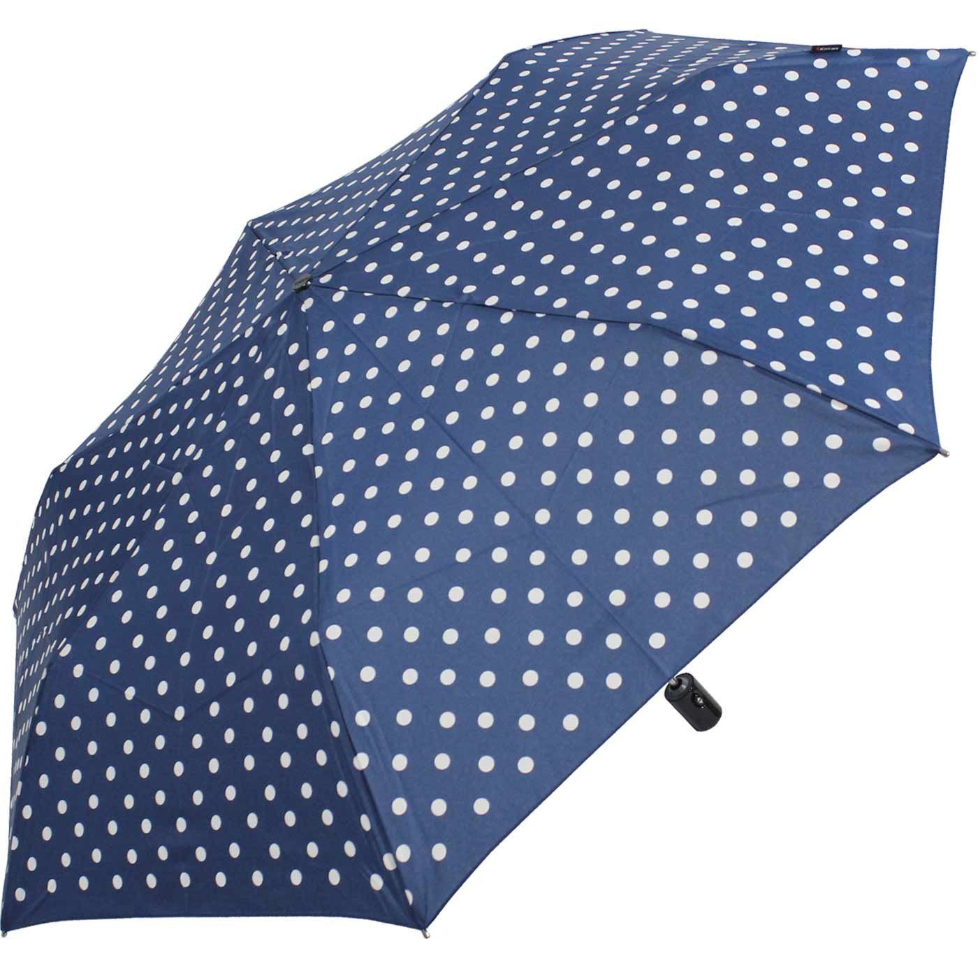Knirps® Taschenregenschirm Slim Duomatic mit Auf-Zu-Automatik - Polka Dots, immer mit dabei, passt in jede Tasche