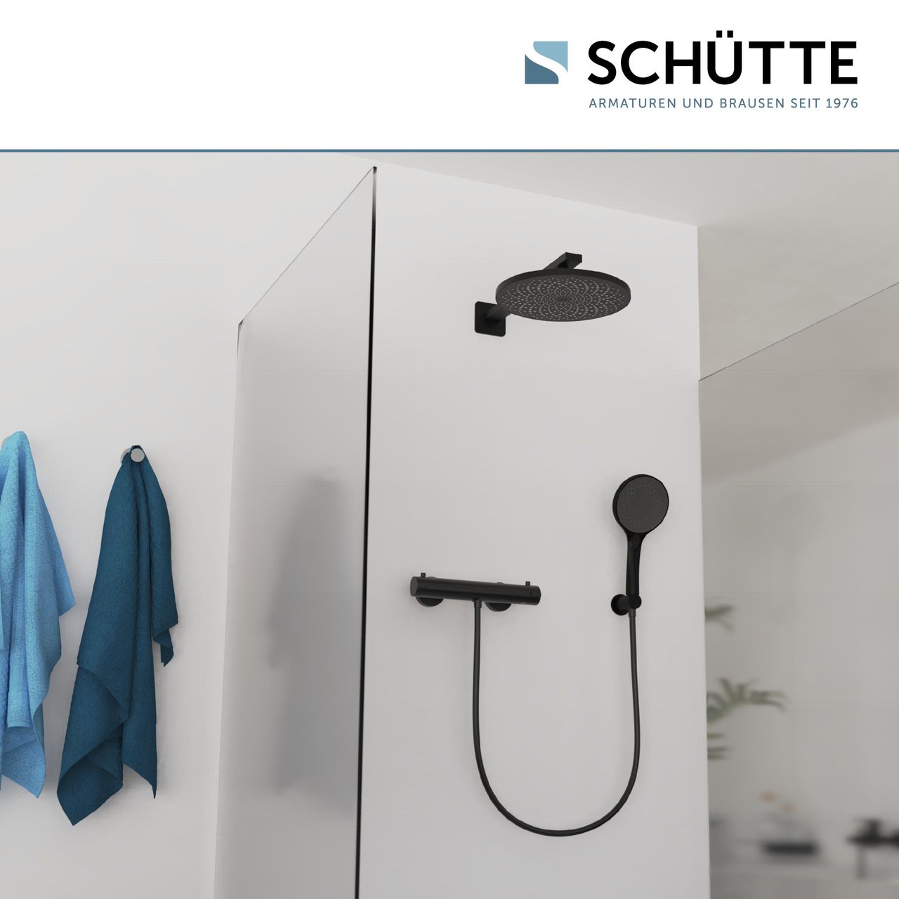 Schütte CAPRI Kopfbrause, Schwarz matt