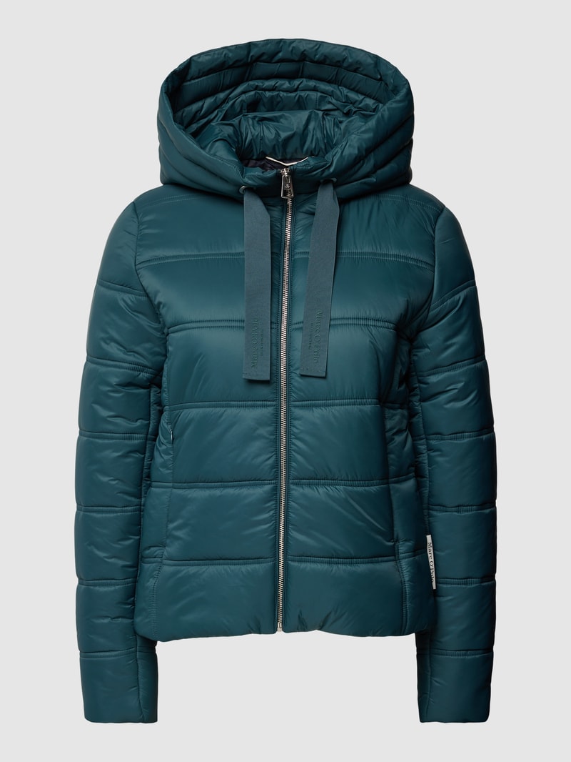 Steppjacke mit Reißverschlusstaschen in petrol