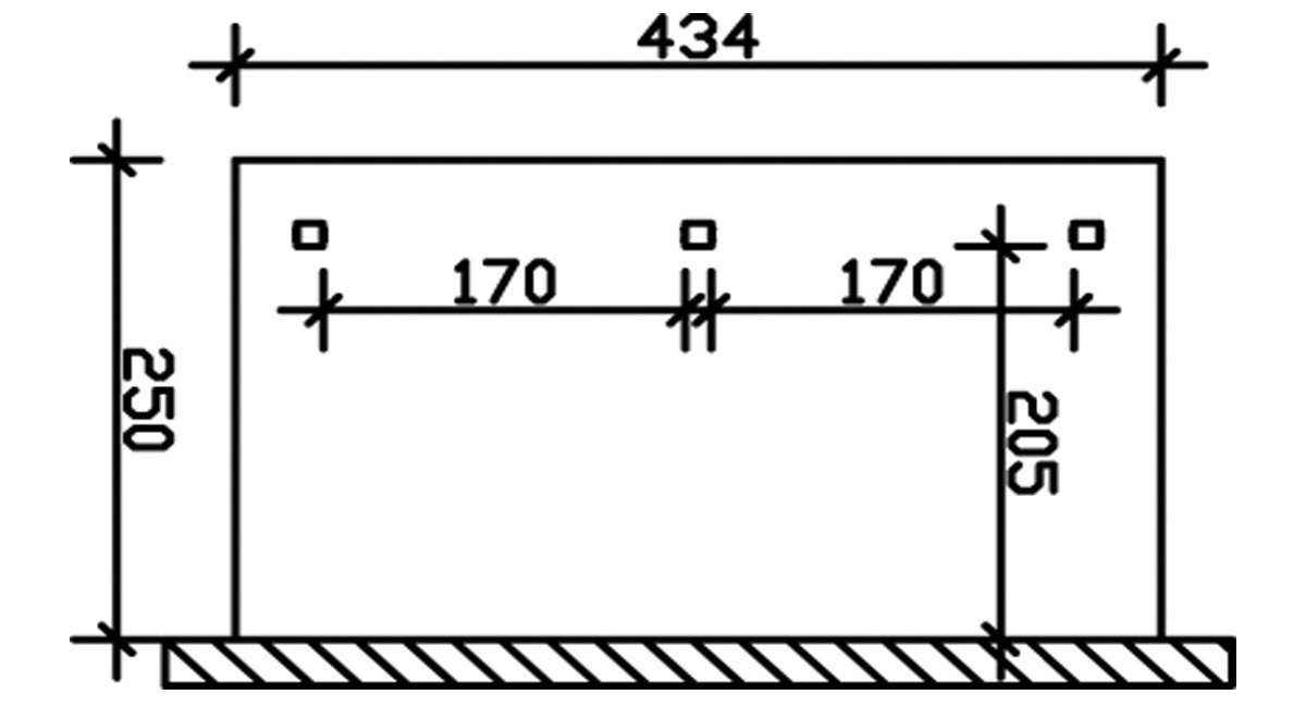 Skanholz Terrassendach Rimini, BxT: 434x250 cm, Bedachung Doppelstegplatten, 434 cm Breite, verschiedene Tiefen