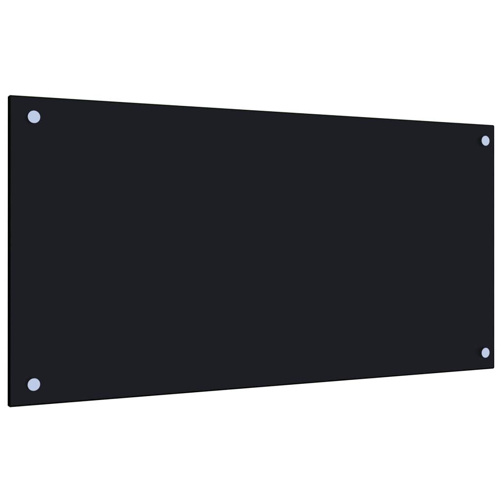 vidaXL Küchenrückwand Küchenrückwand Schwarz 80 x 40 cm Hartglas Nieschenverkleidung Spritzs