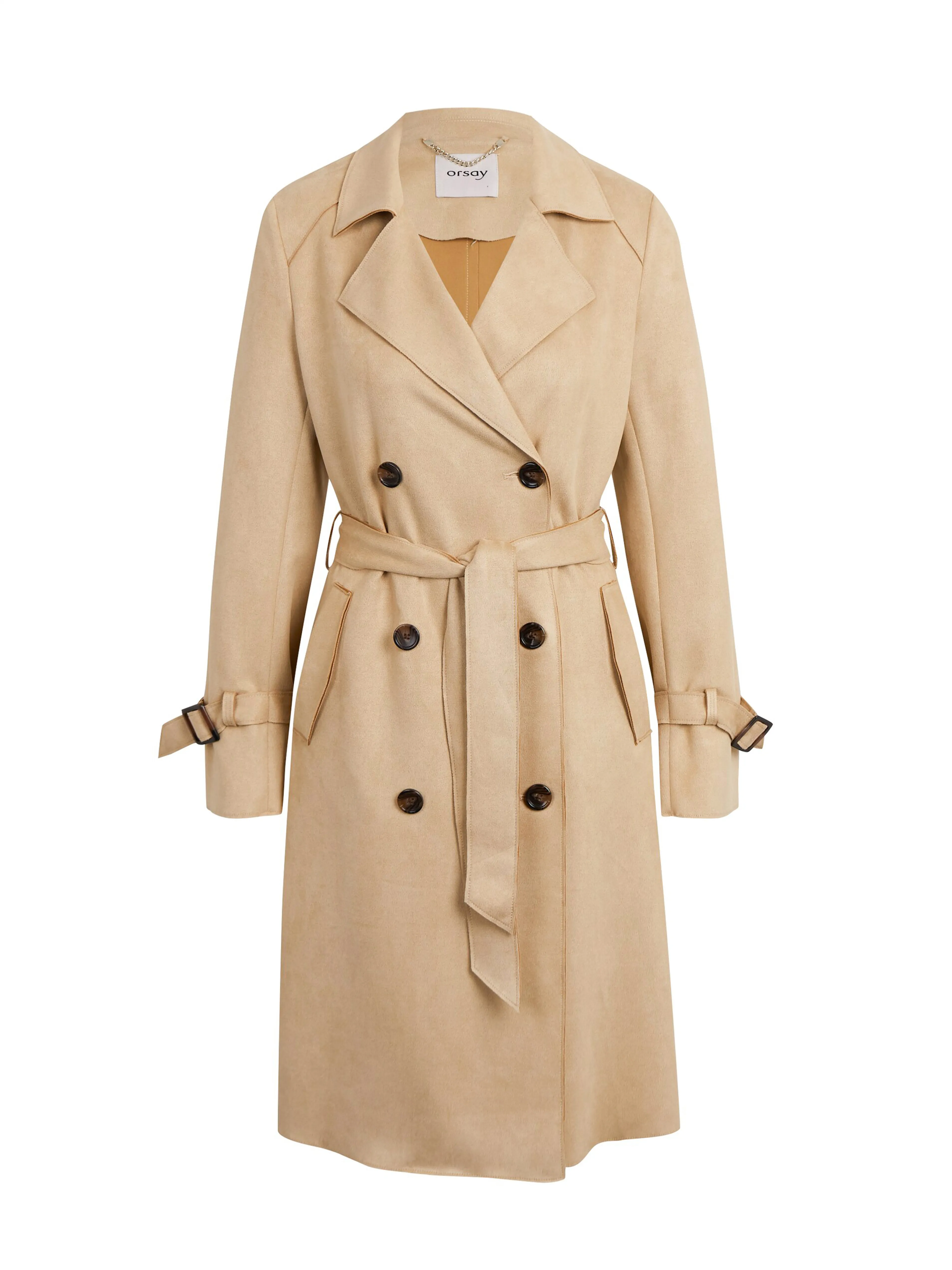 Beigefarbener Trenchcoat für Damen aus Wildleder ORSAY