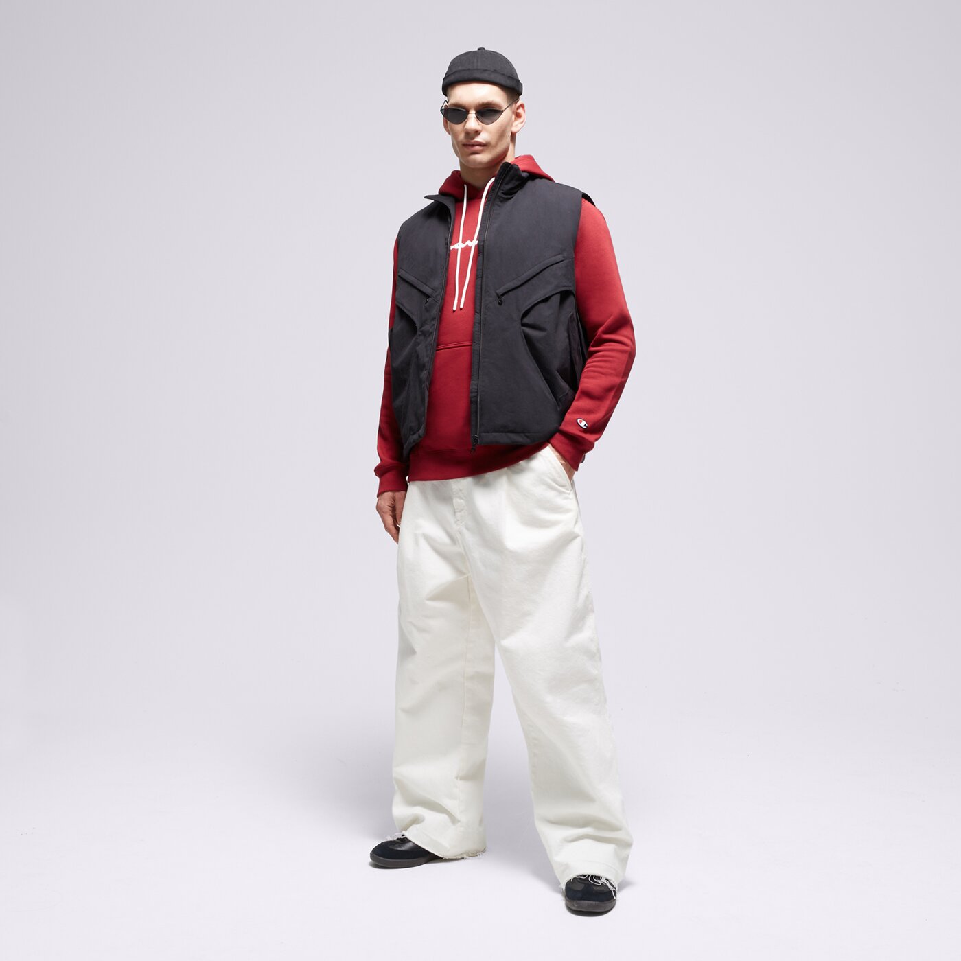 CHAMPION HOODIE HOODED SWEATSHIRT Dunkelrot