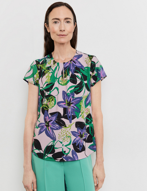 Blusenshirt mit floralem Dessin
