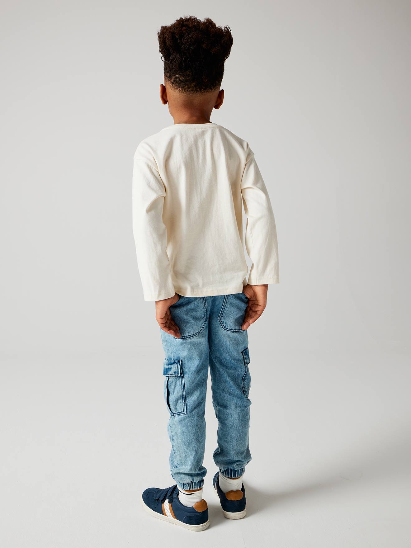 Vertbaudet Jungen Cargo-Jeans mit Dehnbund Oeko-Tex - blue stone