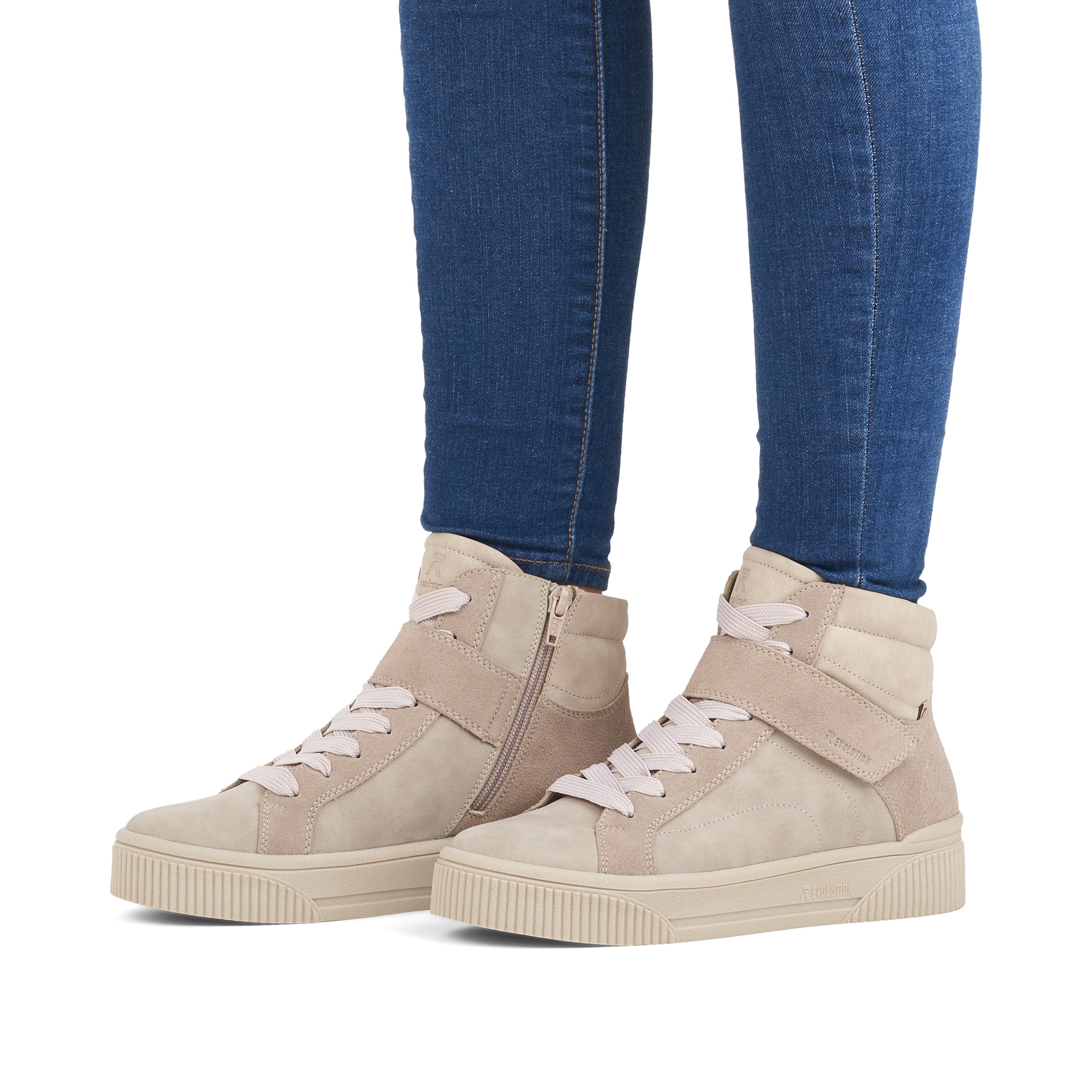 Rieker Damen Sneaker High creme beige