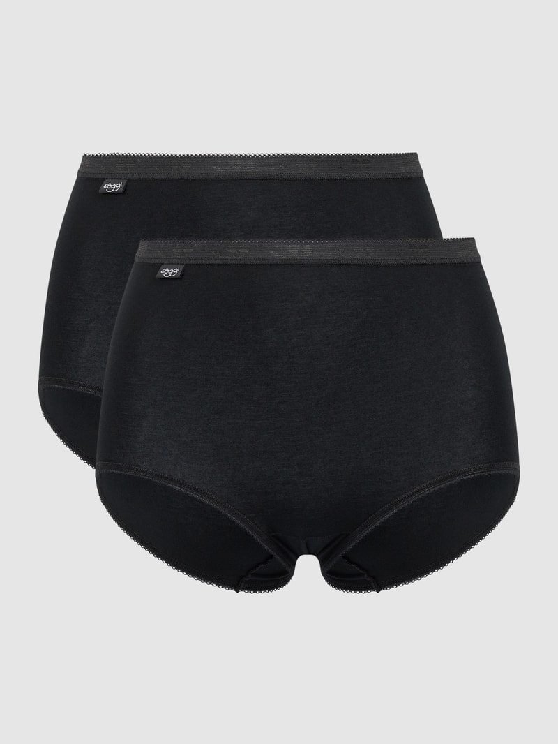 Slip mit Stretch-Anteil im 2er-Pack Modell 'Maxi' in schwarz