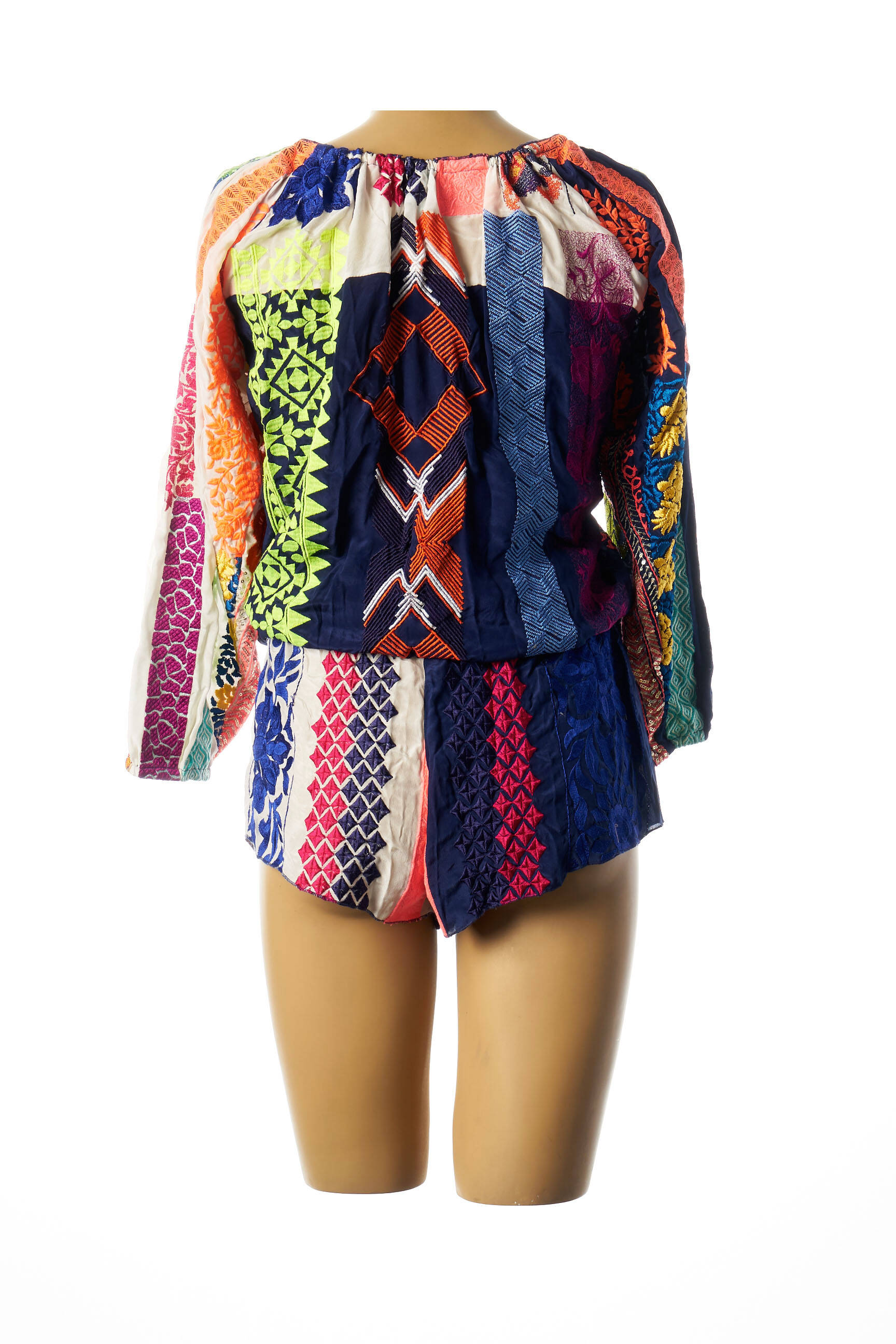 Taj By Sabrina Crippa Combi Shorts Femme couleur bleu