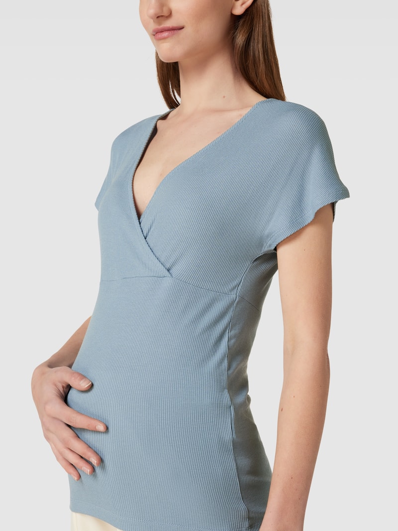 Umstands-Top in Feinripp-Optik Modell 'BRYNNA TESS' in hellblau