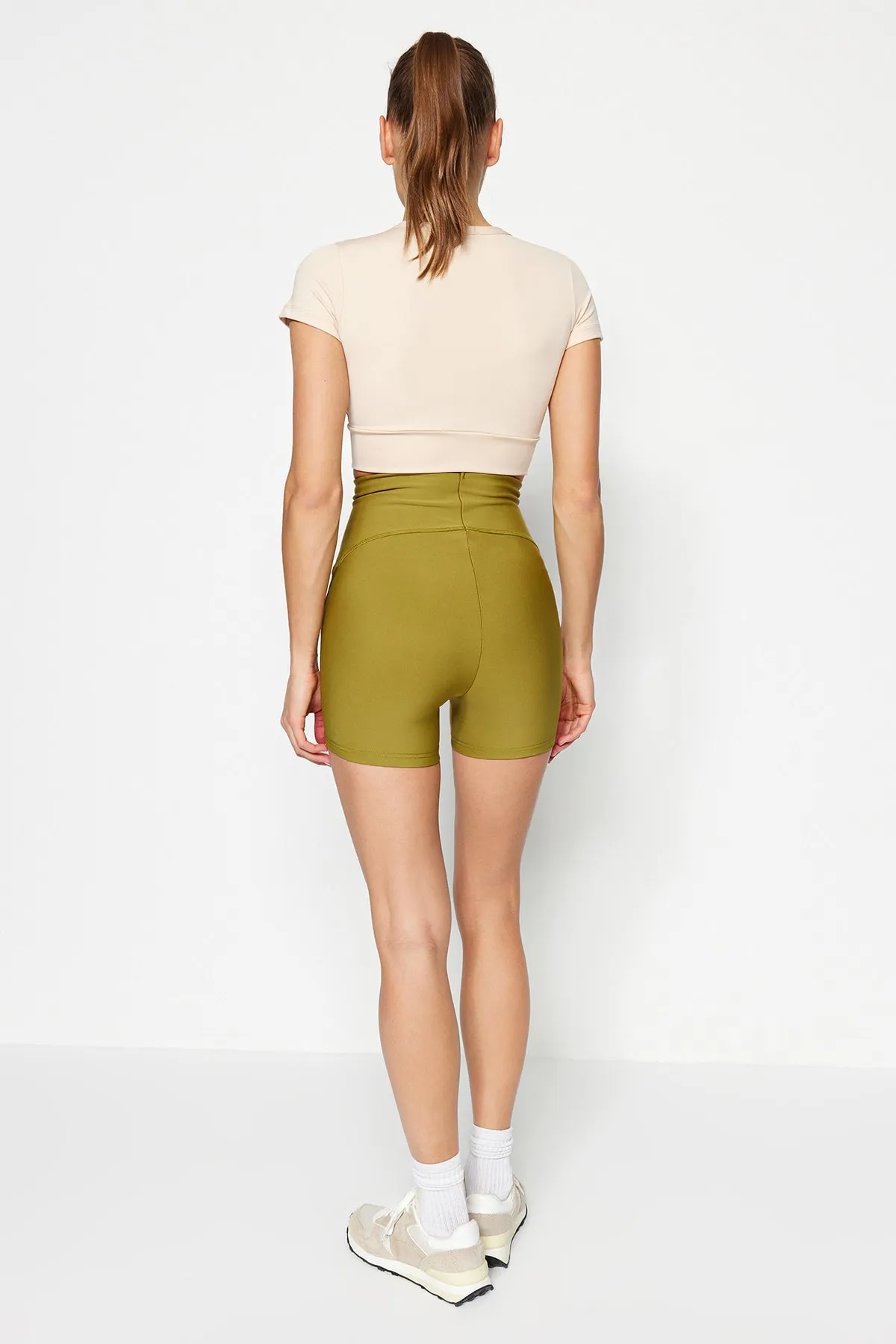 Trendyol Collection  Oil Green Recovery Gestrickte Sportshorts Leggings TWOSS21SR0545