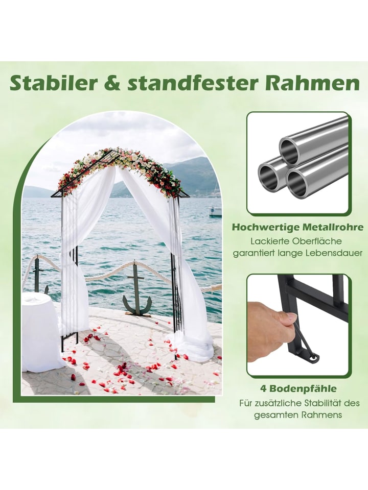 COSTWAY Rosenbogen Metall 140x40x223cm in Schwarz günstig kaufen onesize