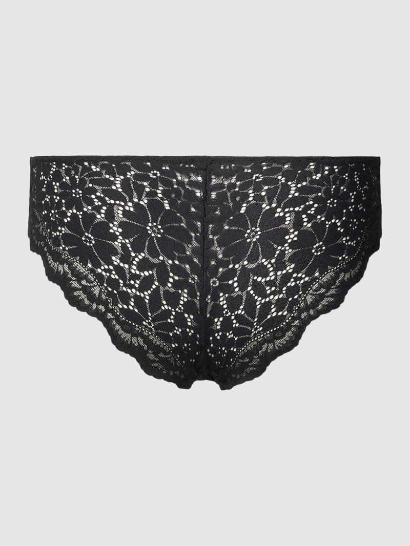 Slip mit Lochmuster in schwarz