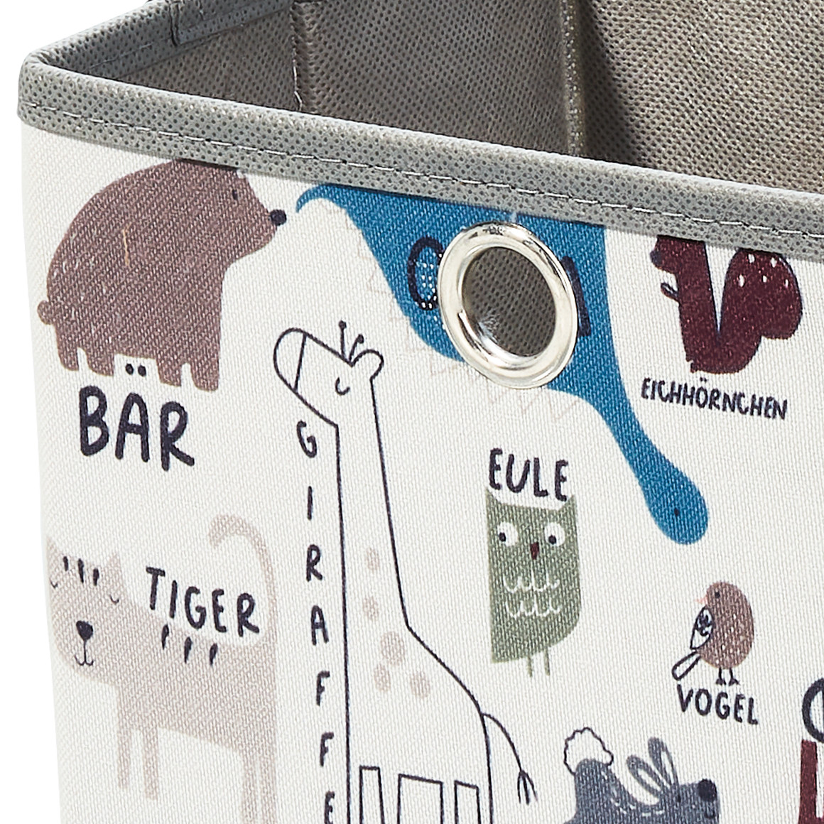 Kleine Aufbewahrungsbox mit Tier-Motiven