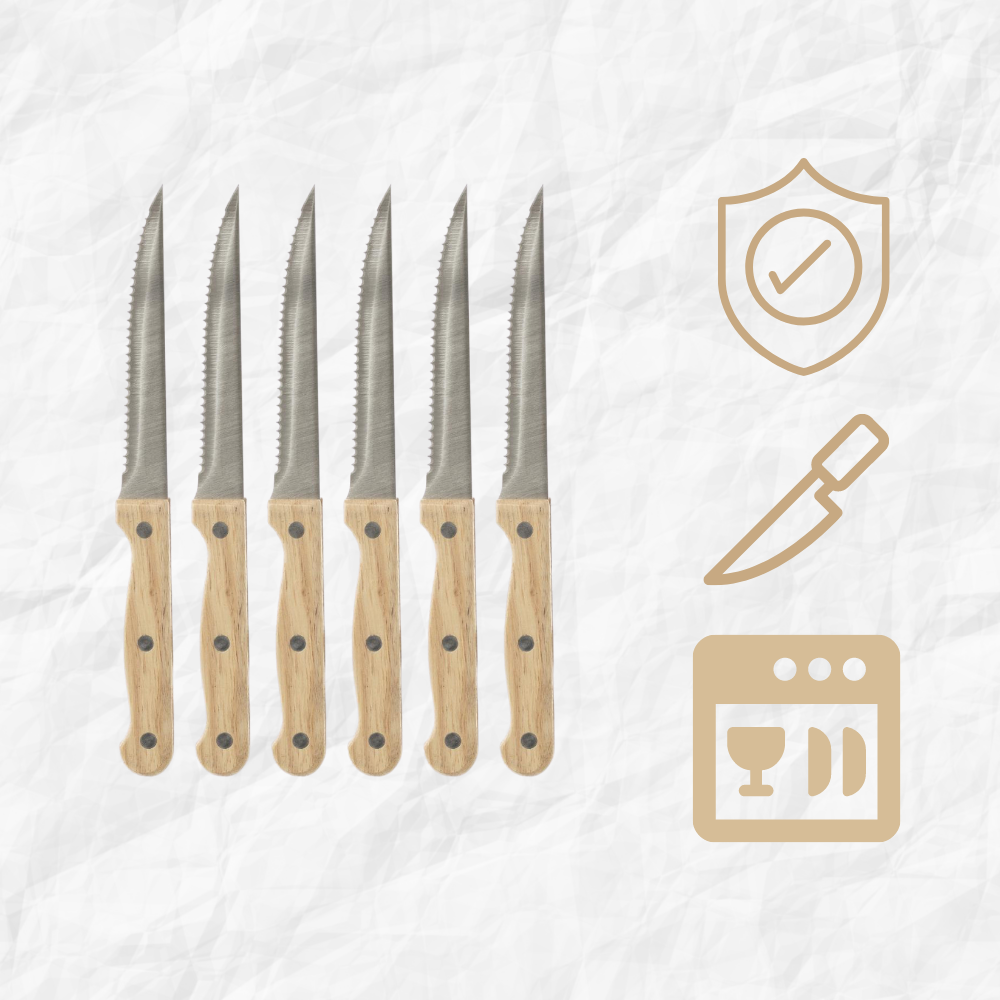 Orange85 Edelstahl Set von 6 Steakmesser