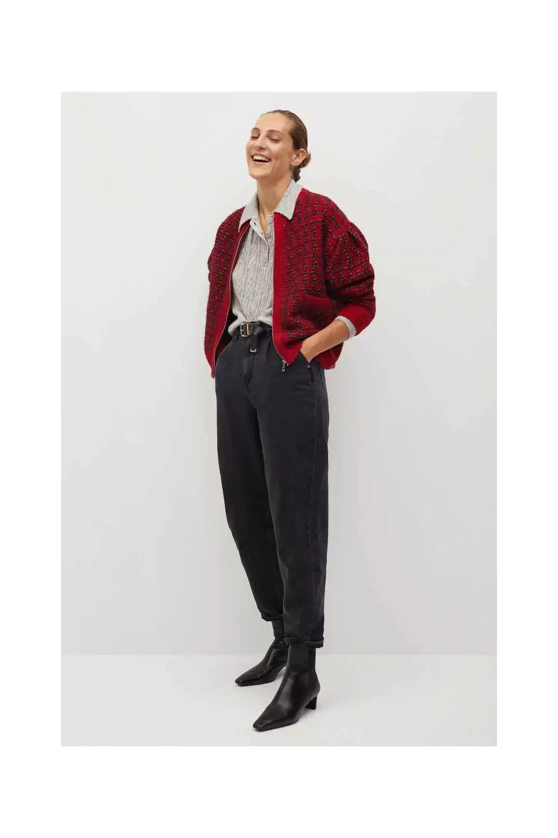 Mango Grosse Maille Femme couleur rouge