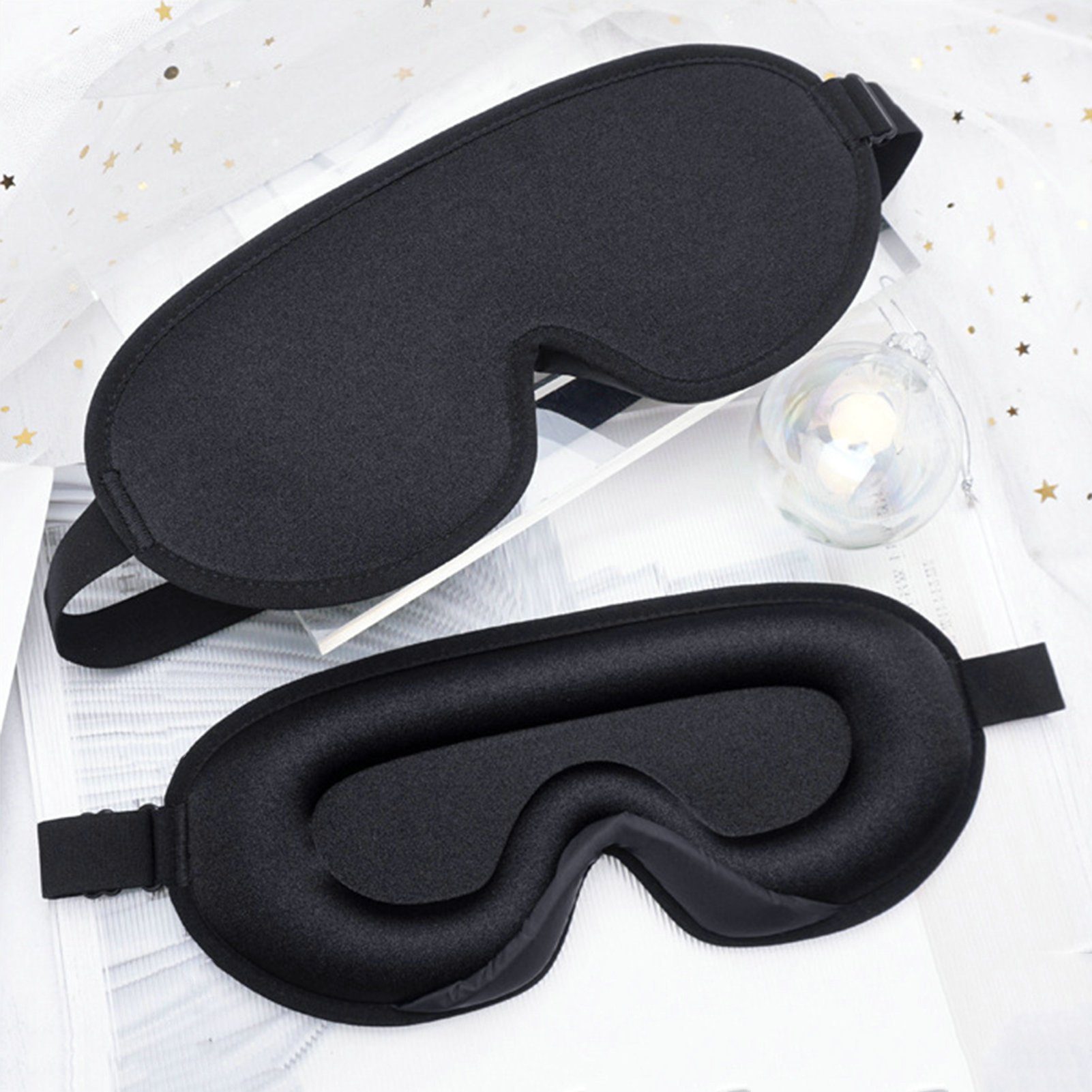 farfi Gesichtsmaske Unisex 3D verstellbare Verdunkelungs-Schlafaugenmaske, elastisch,einstellbar,atmungsaktiv,Schattierung