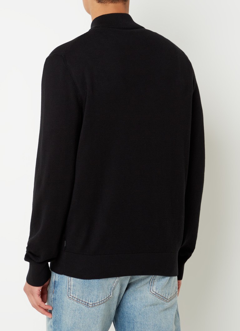 HUGO BOSS Ebrando fine knit half zip sweater