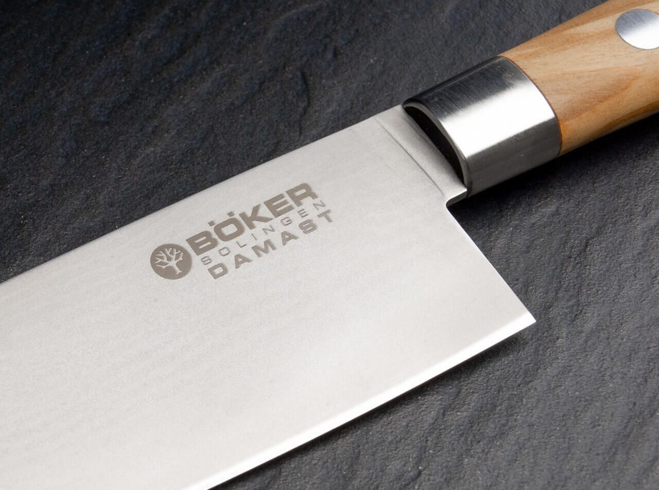 Damast Olive Chefmesser Klein