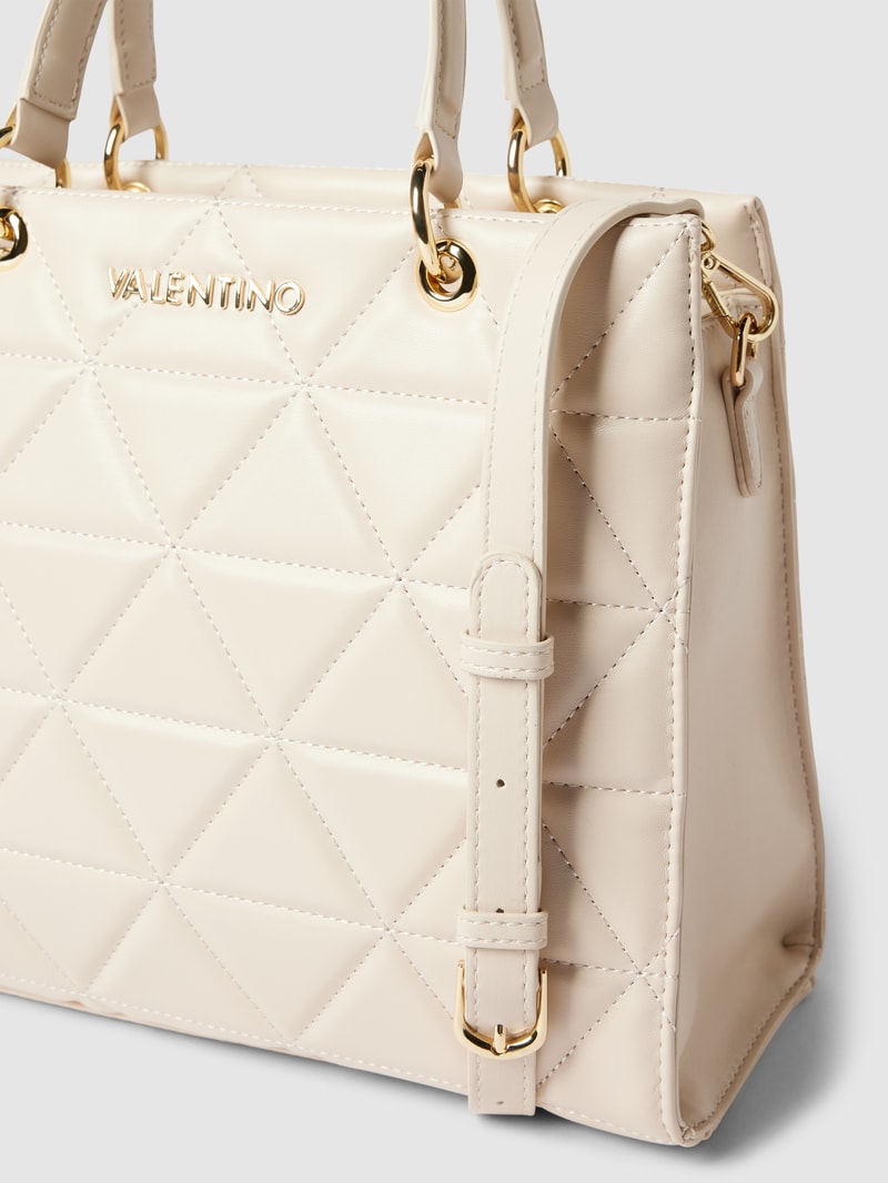 Handtasche mit Steppnähten Modell 'CARNABY' in ecru