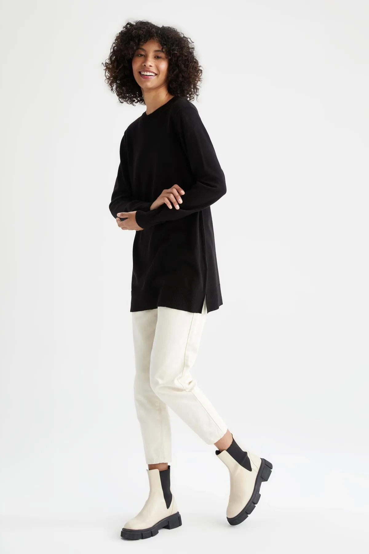 DeFacto  Basic-Tunika mit normaler Passform und extraweicher Strickware