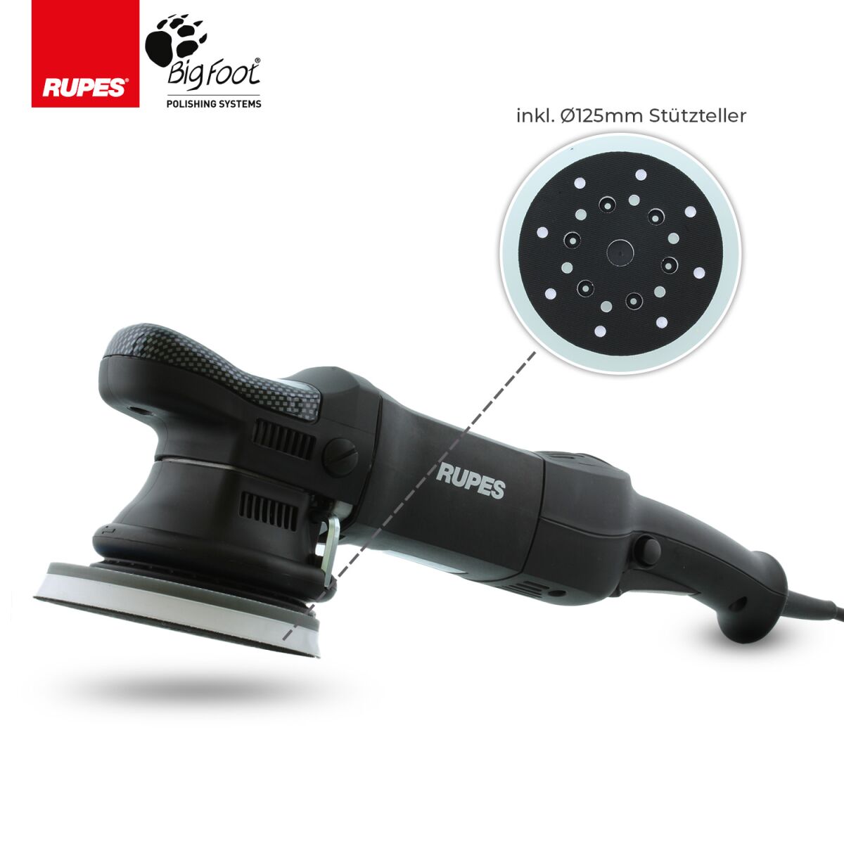Rupes BigFoot LHR 15ES Exzenterpoliermaschine Luxus Kit, 15-teilig
