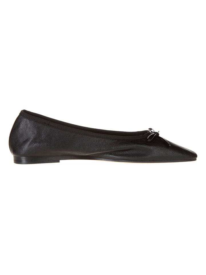 Tommy Hilfiger Shoes Leder-Ballerinas in Schwarz günstig kaufen