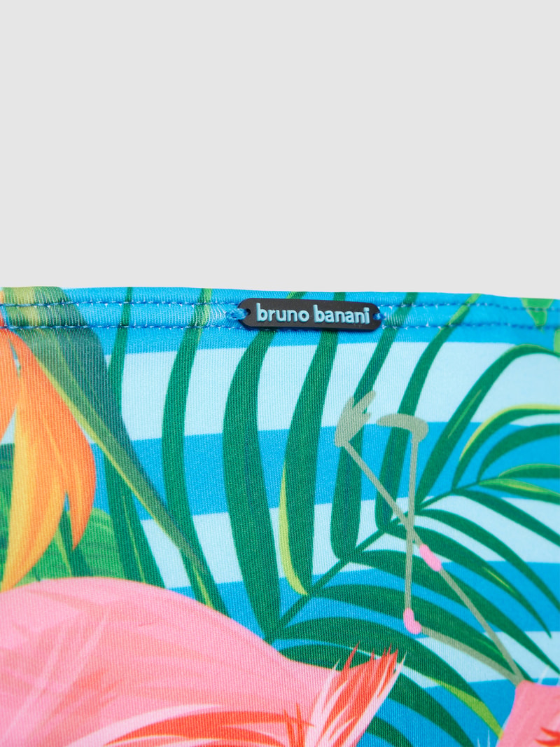 Badehose mit Label-Detail in pink