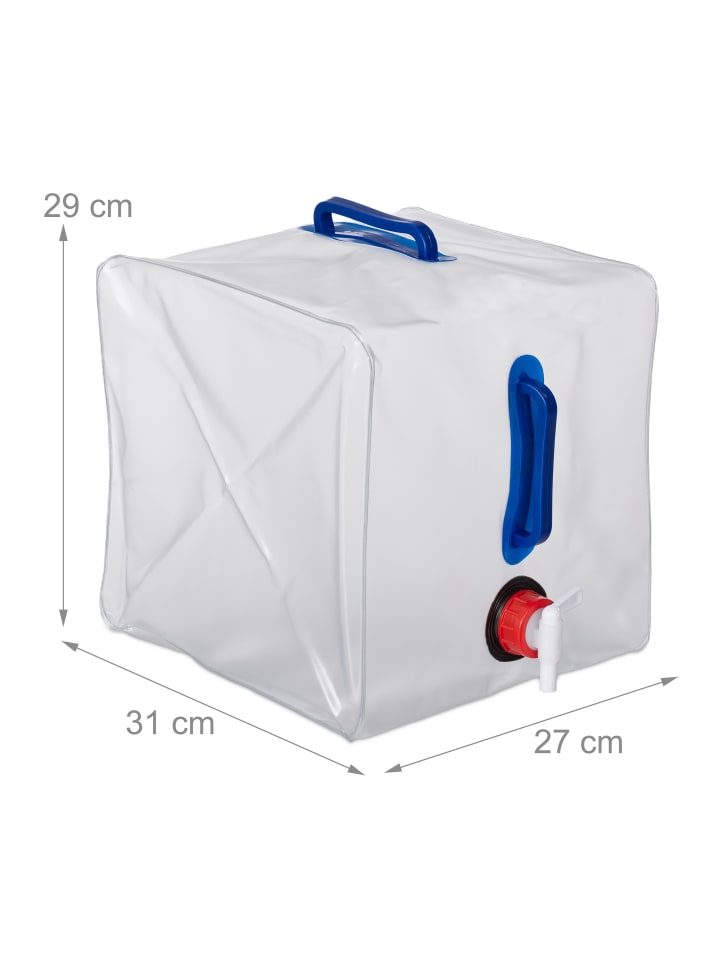 relaxdays 4x Wasserkanister in Transparent - 20 l günstig kaufen onesize