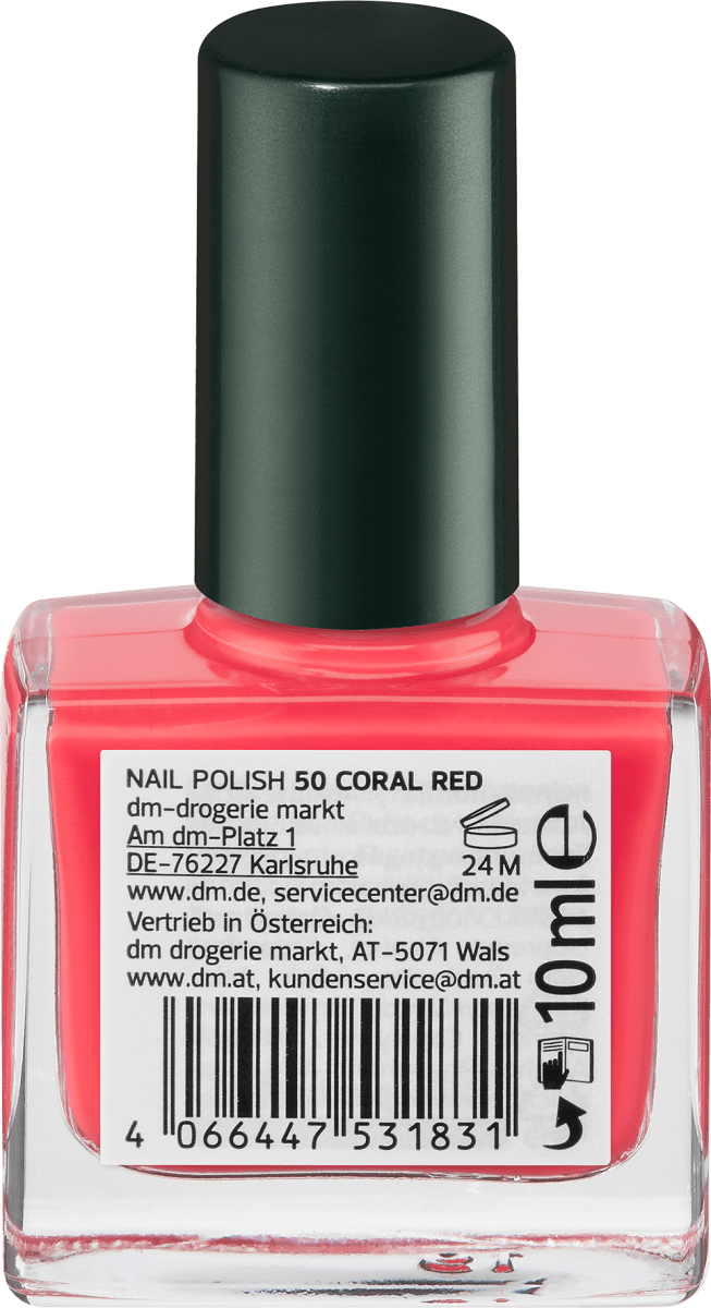 Nagellack Color & Care Nail Polish 50 Coral Red, 10 ml