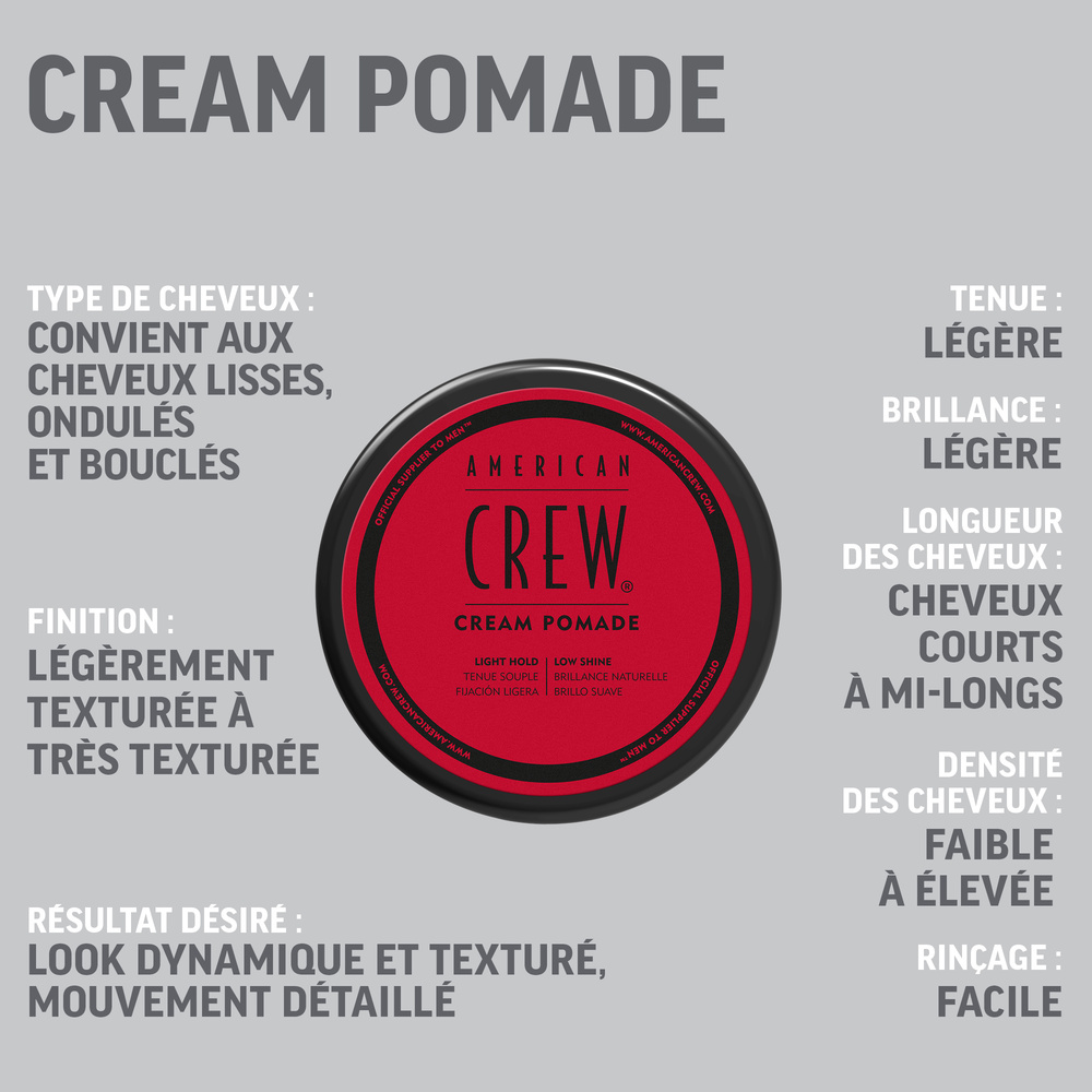 american crew Cire Cheveux, Finition Souple, Brillance Élevée Crème de coiffage