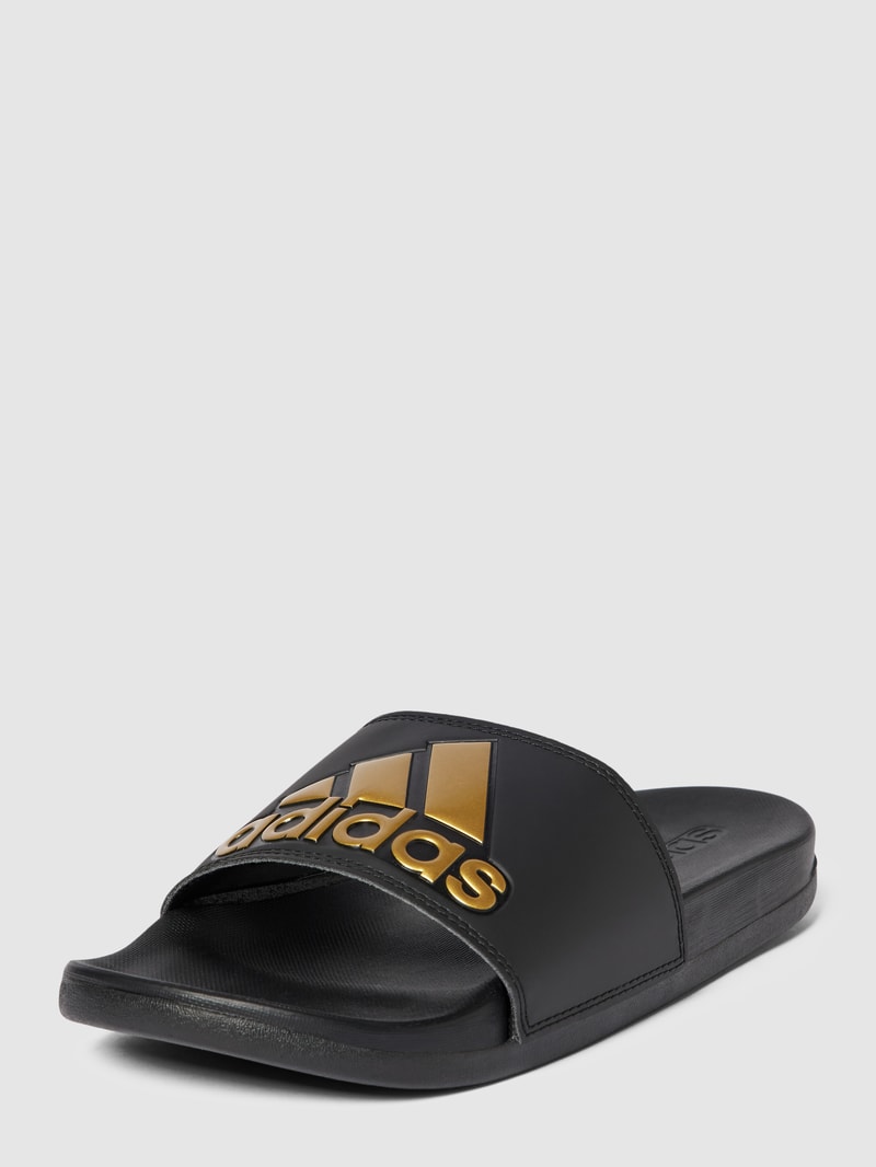 Slides mit Label-Detail Modell 'COMFORT' in schwarz