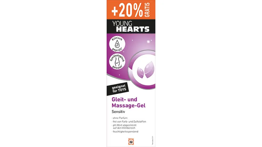 YOUNG HEARTS Gleitgel Sensitiv 20% gratis 120 ml