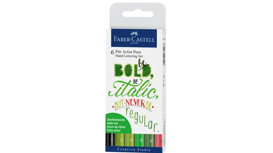 FABER-CASTELL Tuschestift Pitt Artist Pen Lettering 6er Etui