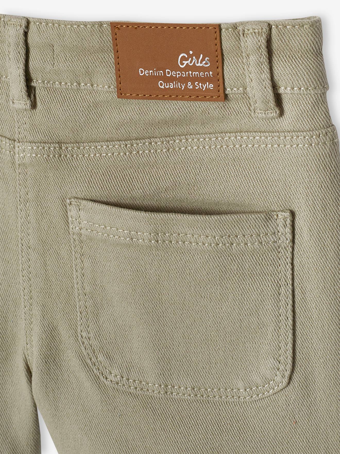 Short brodé fleurs irisée fille lichen